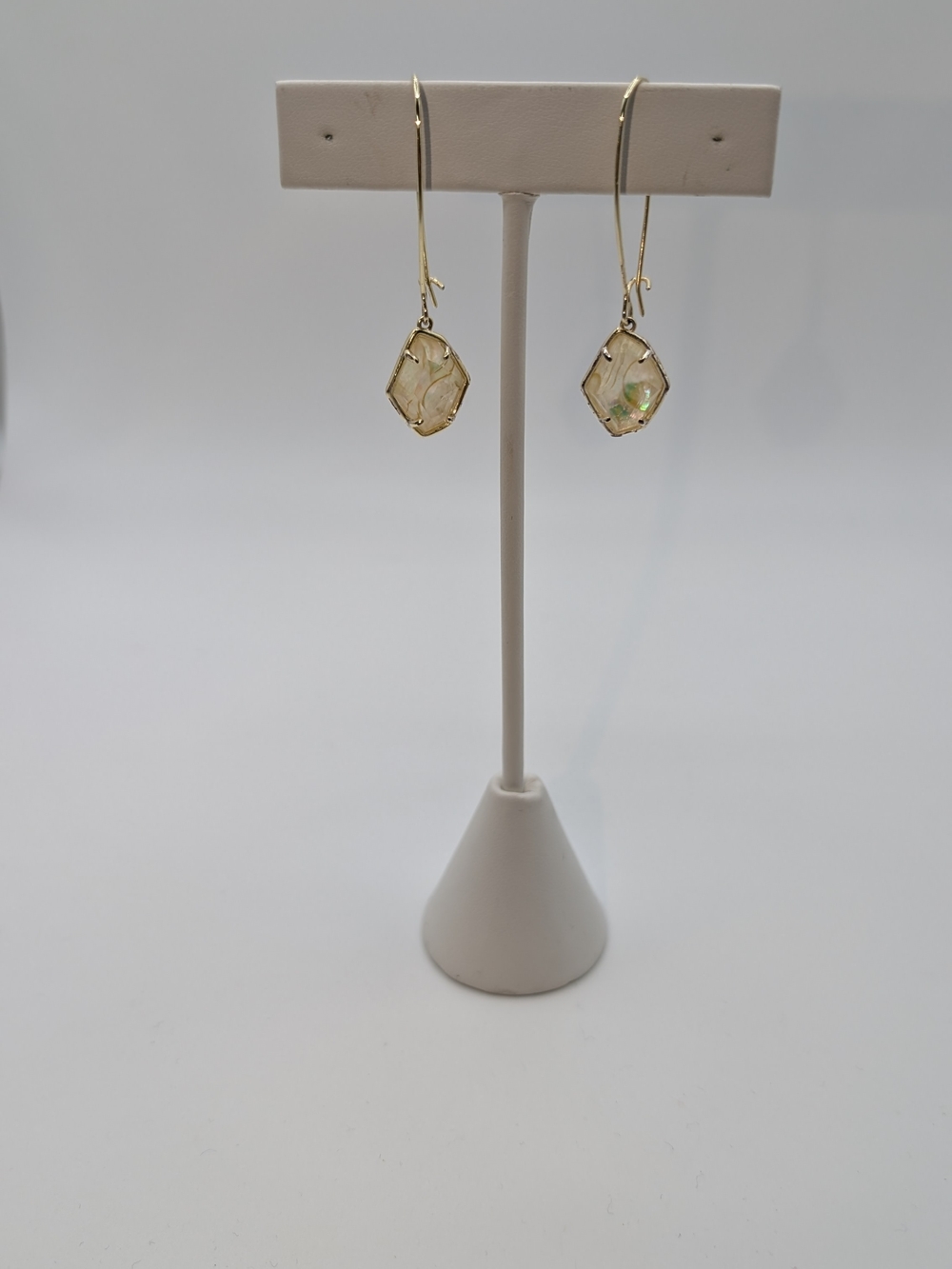 Kendra Scott (?) Gold Wire-Wrapped Clear Crystal Drop Earrings
